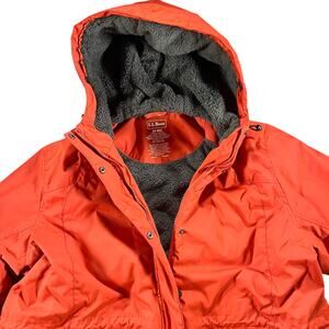 L.L.Bean H2OFF Insulated Parka Women’s 3X Orange Fleece Lined Winter Coat